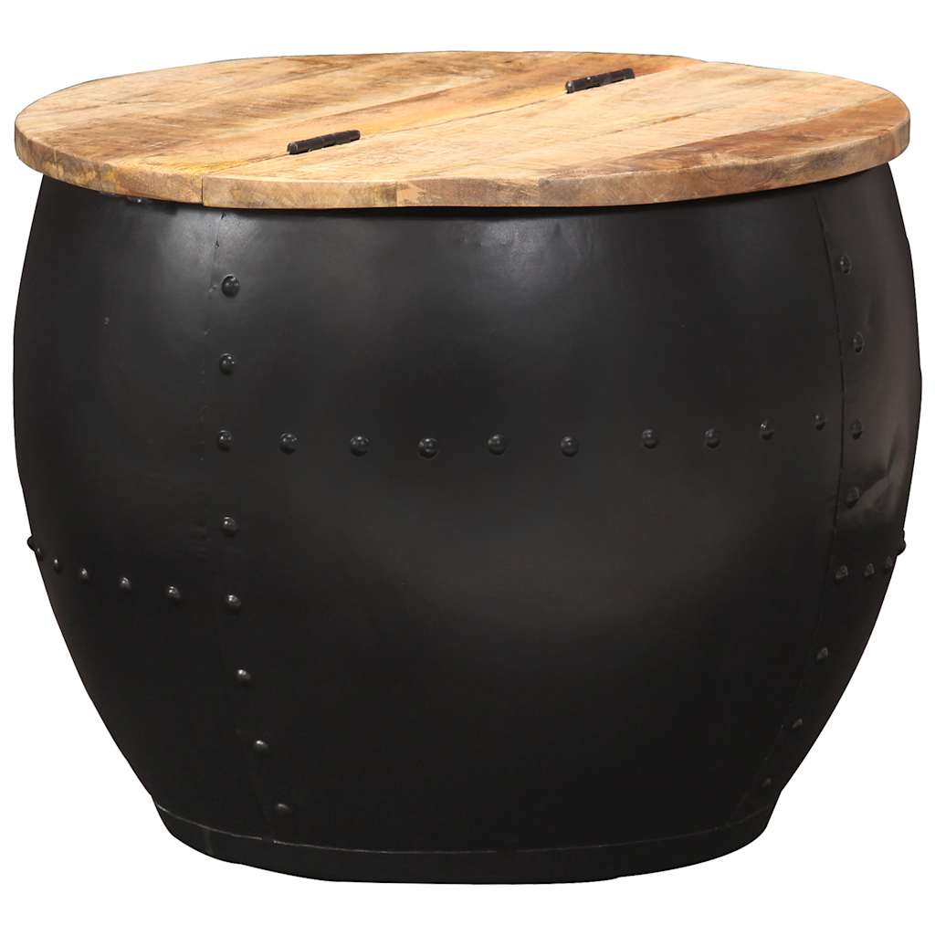 Tavolino da Salotto Rotondo 53x43 cm in Legno Massello di Mango | homemem39