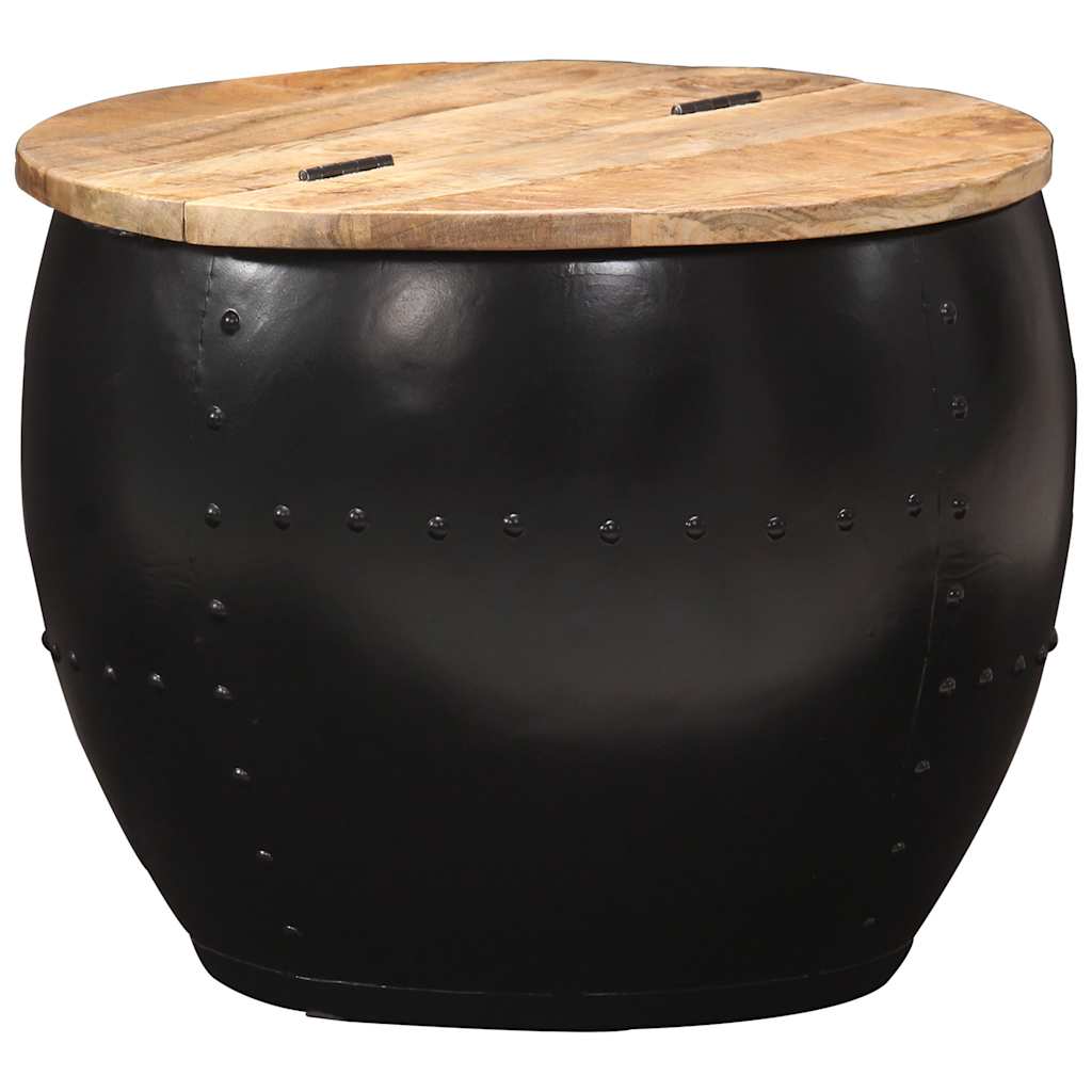 Tavolino da Salotto Rotondo 53x43 cm in Legno Massello di Mango | homemem39