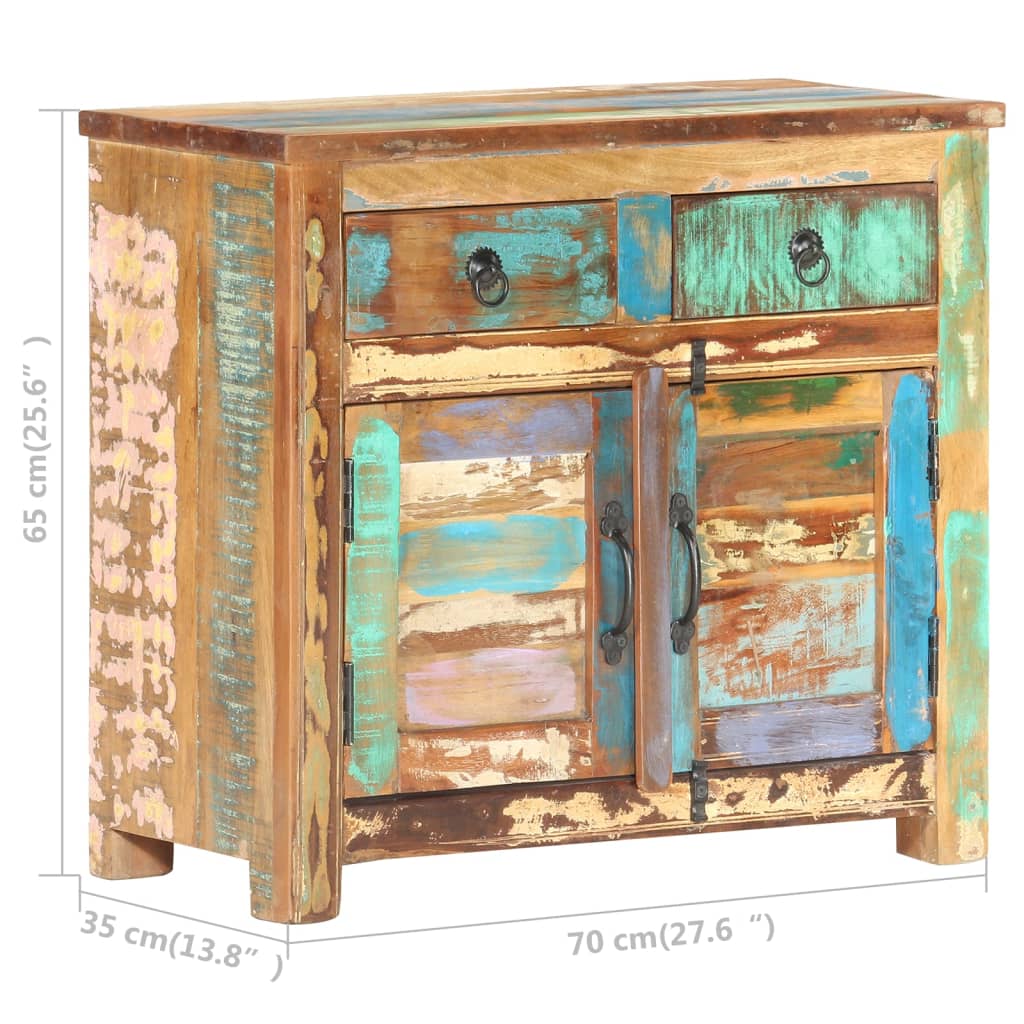 Credenza 70x35x65 cm in Legno Massello di Recupero - homemem39