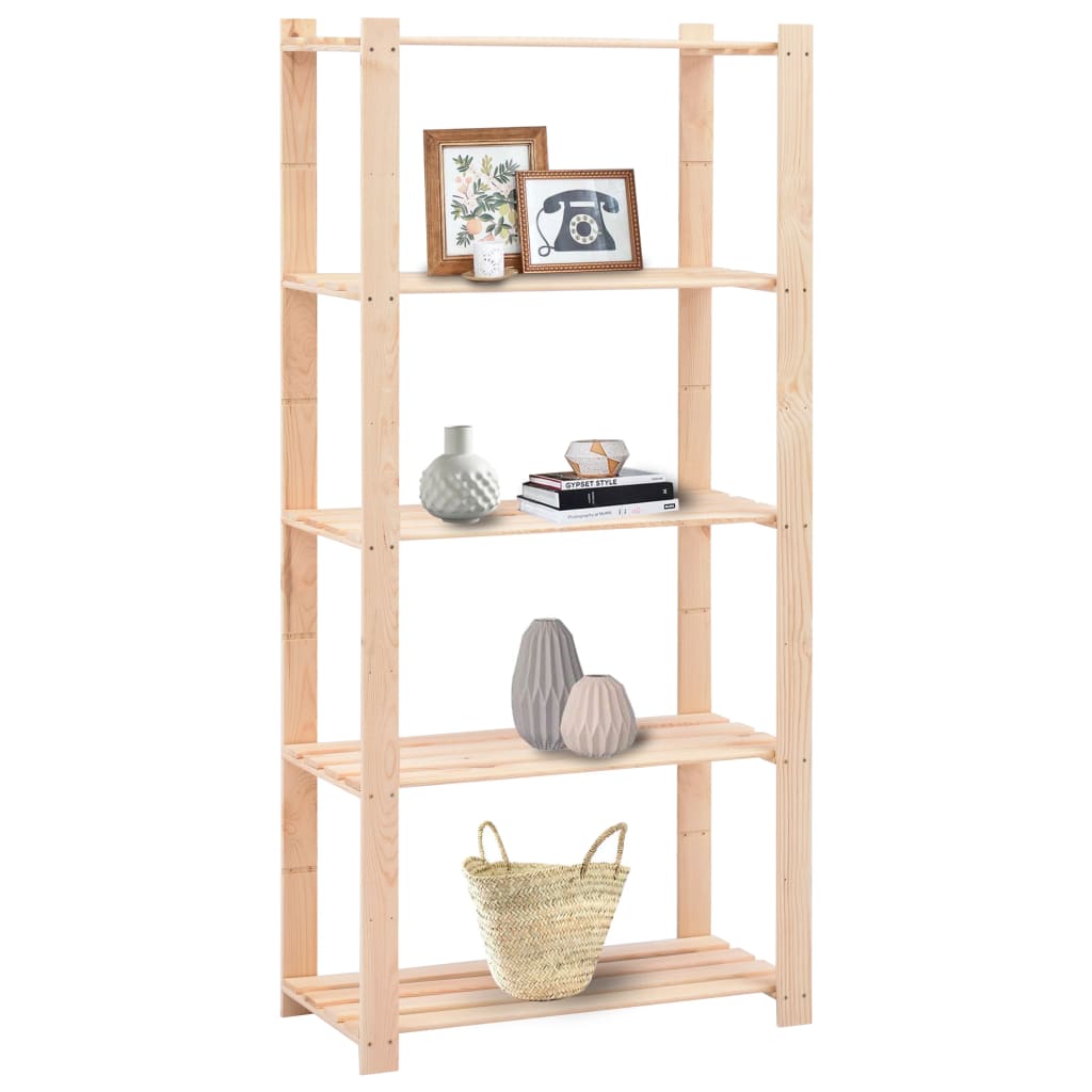 Scaffali a 5 Livelli 2 pz 80x38x170 cm Massello Pino 250 kg | homemem39