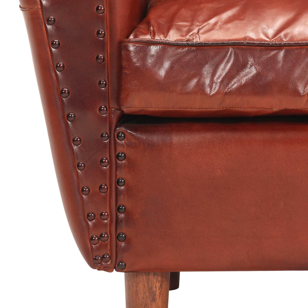 Poltrona a Pozzetto Marrone 77x65x79 cm in Vera Pelle | homemem39