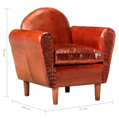 Poltrona a Pozzetto Marrone 77x65x79 cm in Vera Pelle | homemem39