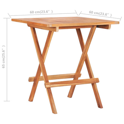 Tavolo da Bistrot Pieghevole 60x60x65 cm in Massello di Teak