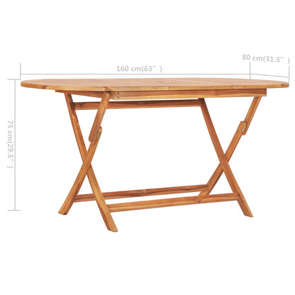 Tavolo da Giardino Pieghevole 160x80x75 cm in Massello di Teak | homemem39