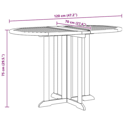 Tavolo Pieghevole a Farfalla 120x70x75 cm in Massello di Teak - homemem39