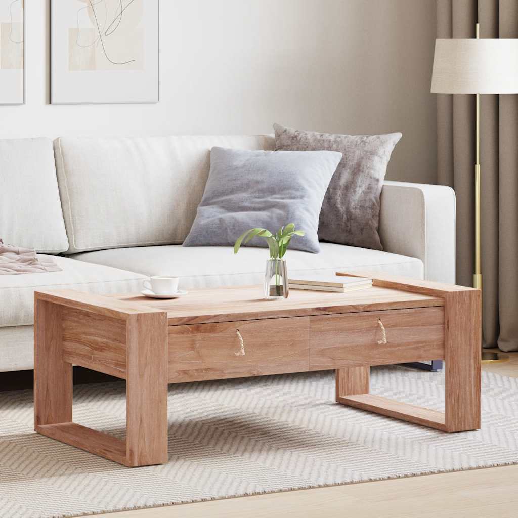 Tavolino da Salotto 110x60x40 cm in Legno Massello di Teak | homemem39