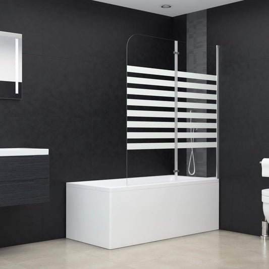 Cabina da Bagno 120x140 cm in Vetro Temperato a Righe - homemem39
