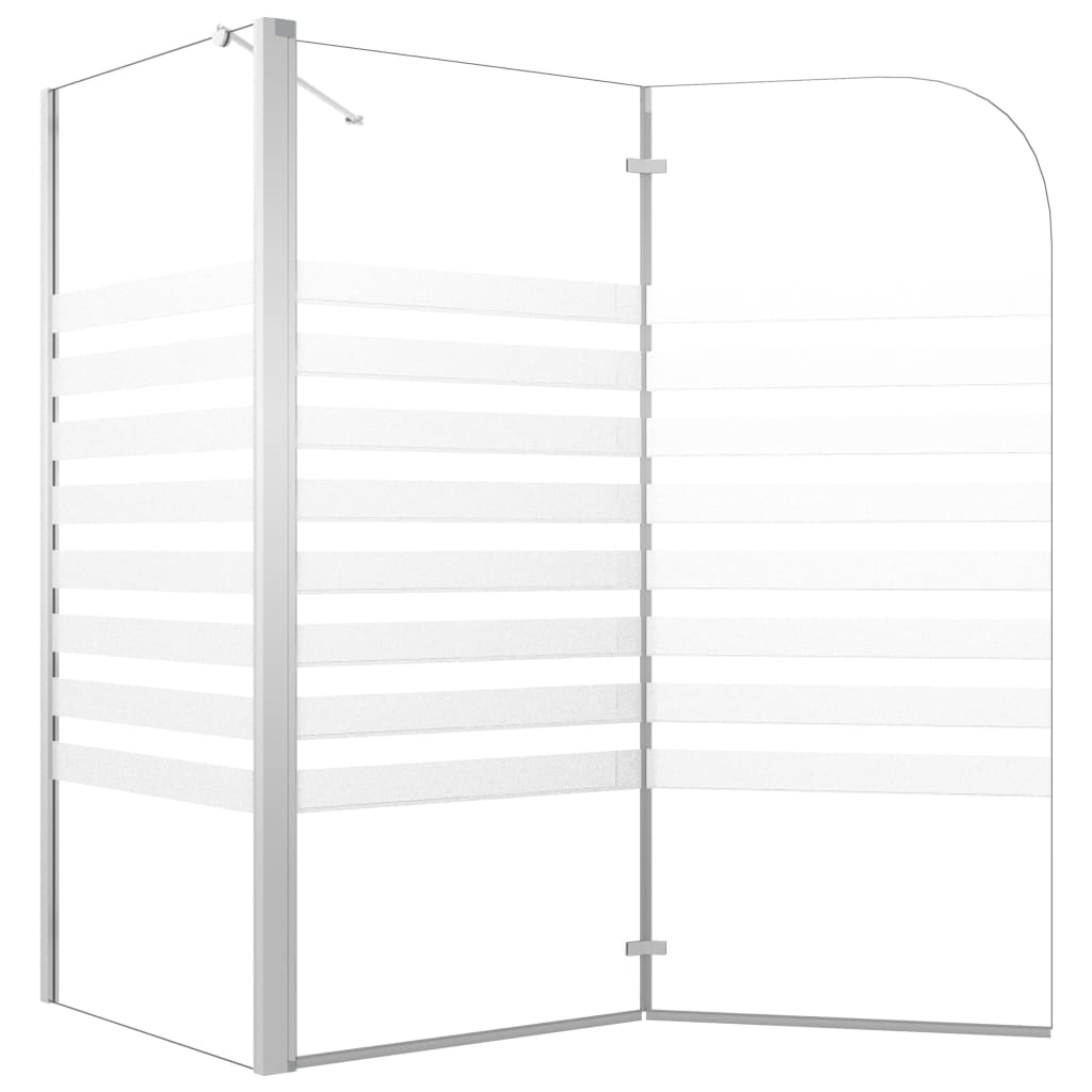 Cabina da Bagno 120x68x130 cm in Vetro Temperato a Righe - homemem39