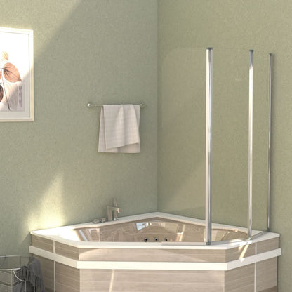 Cabine da Bagno 2 pz 104x130 cm in Vetro Temperato Trasparente | homemem39