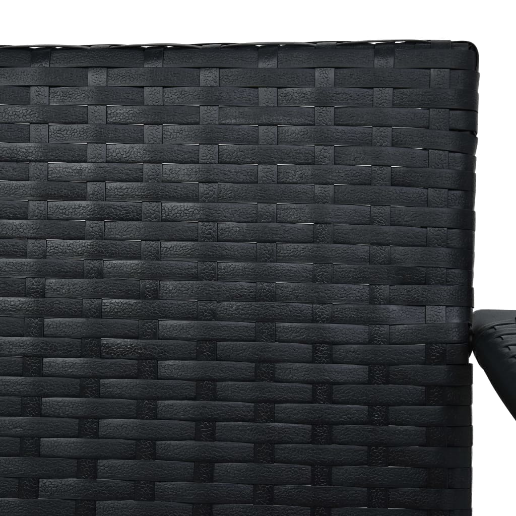 Dondolo da Giardino 3 Posti con Baldacchino in Polyrattan Nero | homemem39