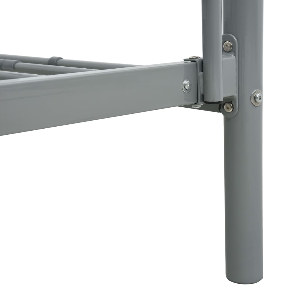 Letto a Castello Grigio in Metallo 140x200 cm/90x200 cm