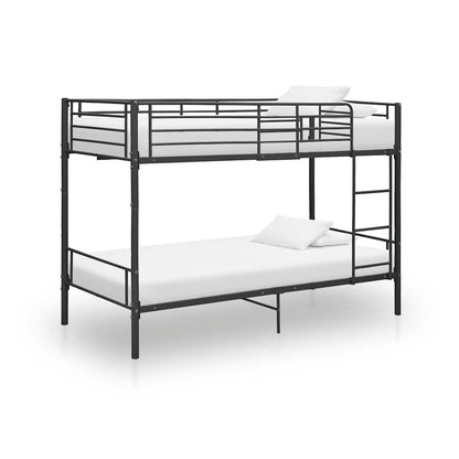 Letto a Castello Nero in Metallo 90x200 cm | homemem39