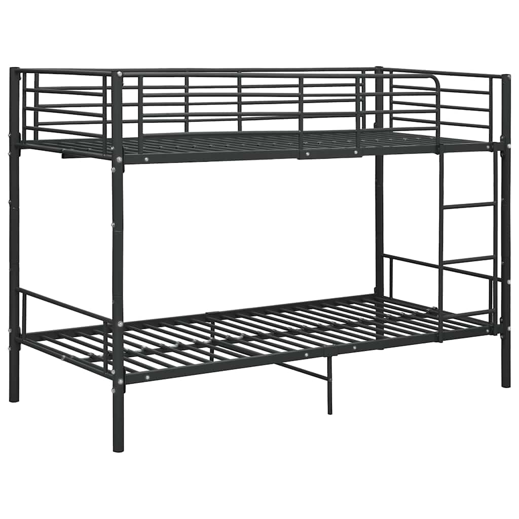 Letto a Castello Nero in Metallo 90x200 cm | homemem39