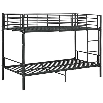 Letto a Castello Nero in Metallo 90x200 cm | homemem39