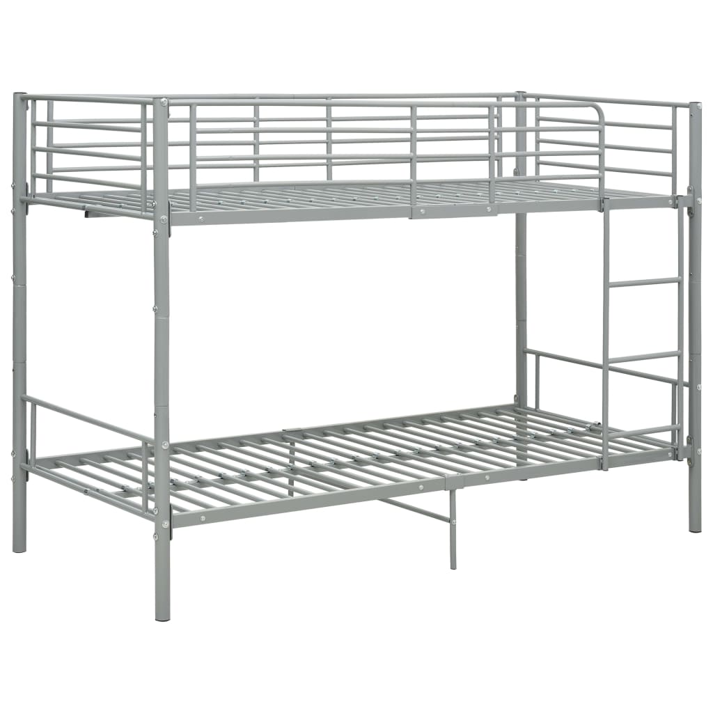 Letto a Castello Grigio in Metallo 90x200 cm | homemem39