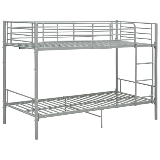 Letto a Castello Grigio in Metallo 90x200 cm | homemem39
