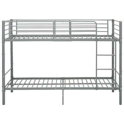 Letto a Castello Grigio in Metallo 90x200 cm | homemem39