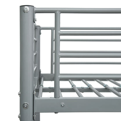 Letto a Castello Grigio in Metallo 90x200 cm | homemem39