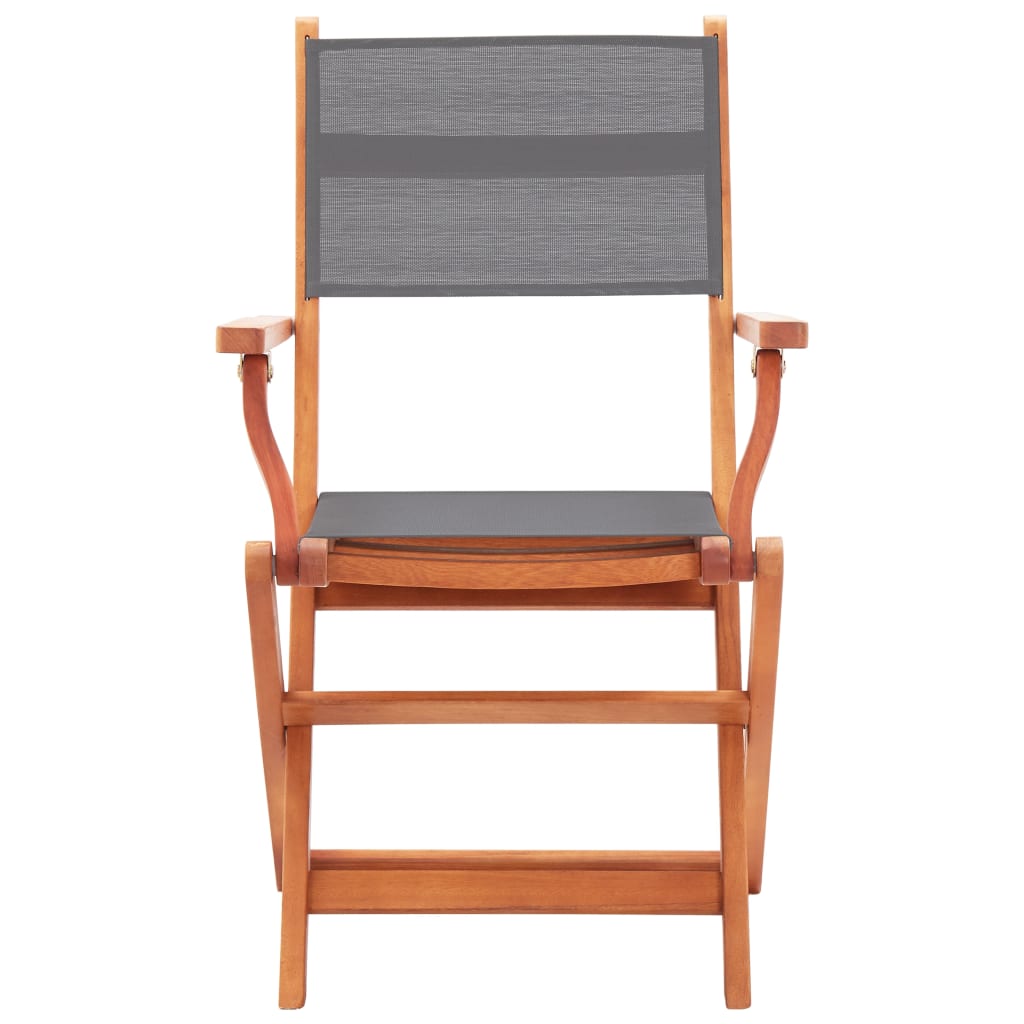 Sedie da Giardino Pieghevoli 4 pz Grigio Eucalipto e Textilene | homemem39