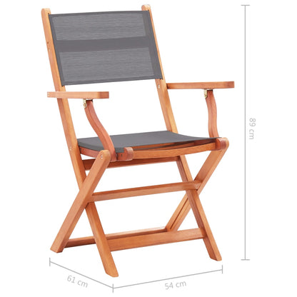 Sedie da Giardino Pieghevoli 4 pz Grigio Eucalipto e Textilene | homemem39
