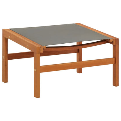 Sedia da Giardino con Pouf Grigia Eucalipto e Textilene - homemem39