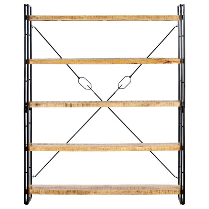 Libreria a 5 Ripiani 140x30x180 cm in Legno Massello di Mango