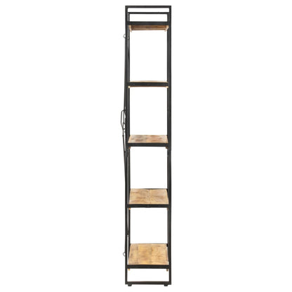 Libreria a 5 Ripiani 90x30x180 cm in Legno Massello di Mango | homemem39