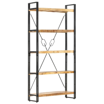 Libreria a 5 Ripiani 90x30x180 cm in Legno Massello di Mango | homemem39