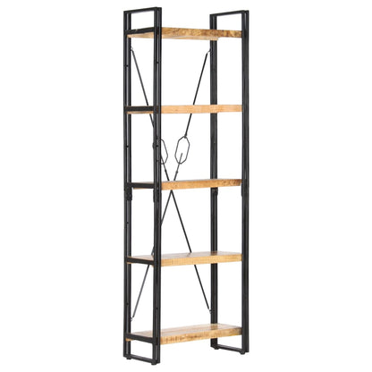Libreria a 5 Ripiani 60x30x180 cm in Legno Massello di Mango | homemem39