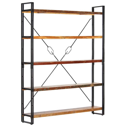 Libreria a 5 Ripiani 140x30x180 cm in Massello di Recupero | homemem39