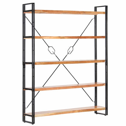 Libreria a 5 Ripiani 140x30x180 cm in Legno Massello di Acacia | homemem39