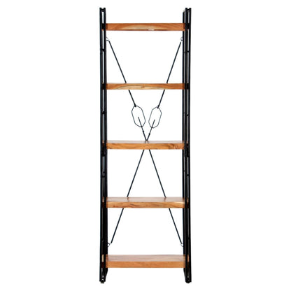 Libreria a 5 Ripiani 60x30x180 cm in Legno Massello di Acacia | homemem39