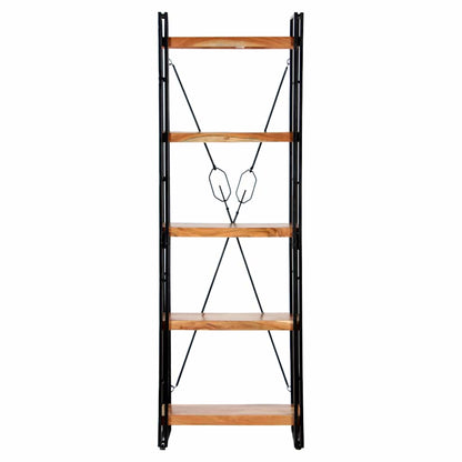 Libreria a 5 Ripiani 60x30x180 cm in Legno Massello di Acacia