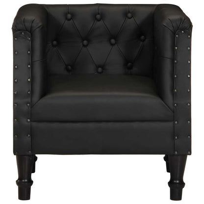 Poltrona Nera in Vera Pelle - homemem39