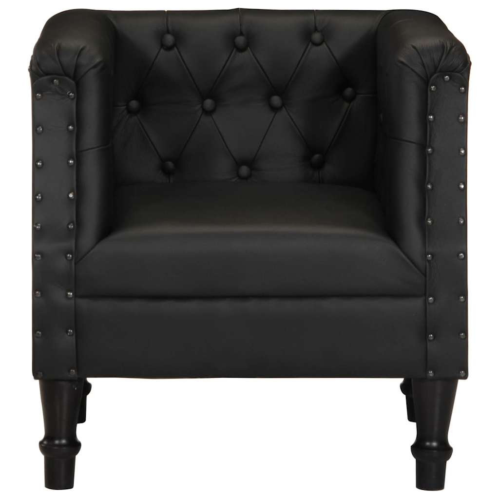 Poltrona Nera in Vera Pelle