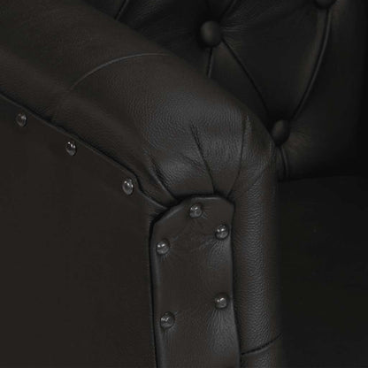 Poltrona Nera in Vera Pelle - homemem39