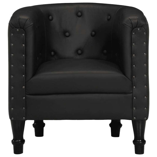 Poltrona Cabriolet Nera in Vera Pelle | homemem39