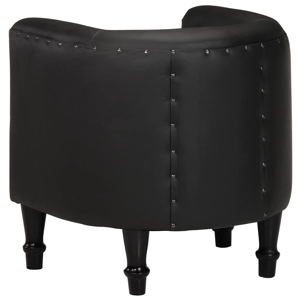 Poltrona Cabriolet Nera in Vera Pelle