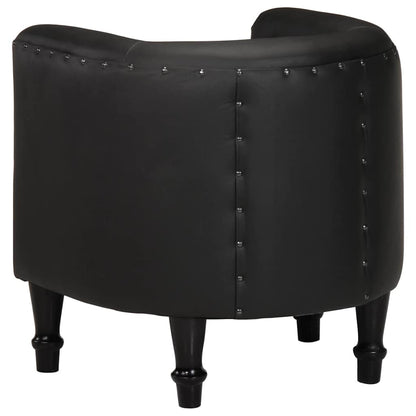 Poltrona Cabriolet Nera in Vera Pelle