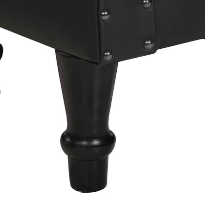 Poltrona Cabriolet Nera in Vera Pelle