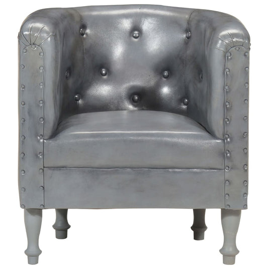 Poltrona Cabriolet Grigia in Vera Pelle | homemem39
