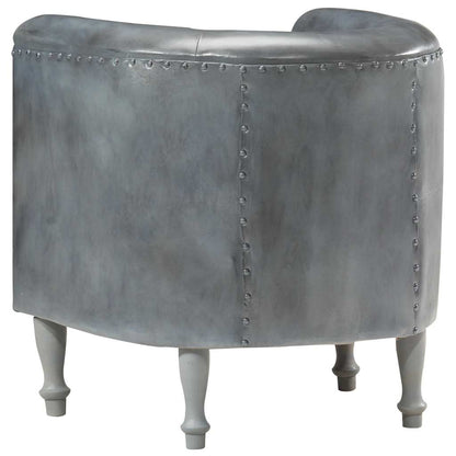 Poltrona Cabriolet Grigia in Vera Pelle