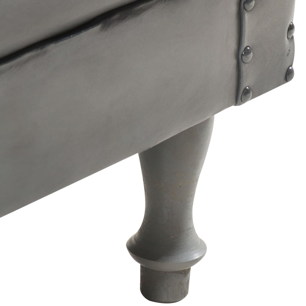 Poltrona Cabriolet Grigia in Vera Pelle