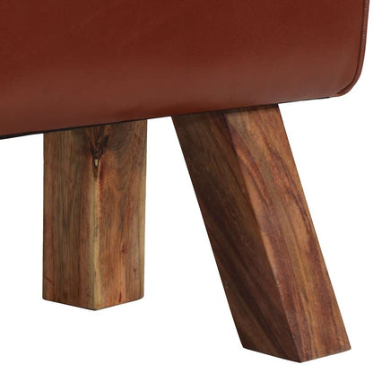 Panca Turnbock Vintage con Maniglie in Vera Pelle di Capra | homemem39