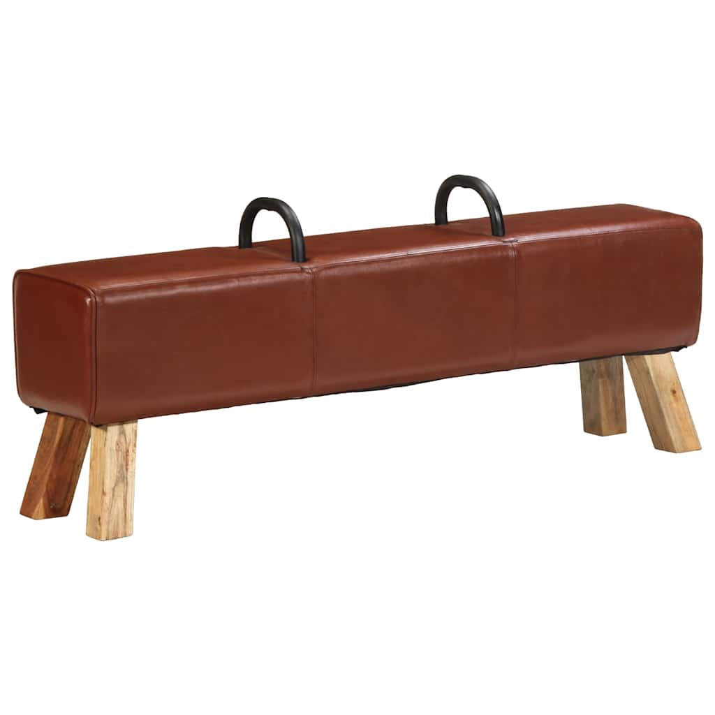 Panca Turnbock Vintage con Maniglie in Vera Pelle di Capra | homemem39
