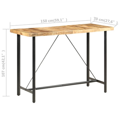 Tavolo da Bar 150x70x107 cm in Legno Ruvido di Mango - homemem39