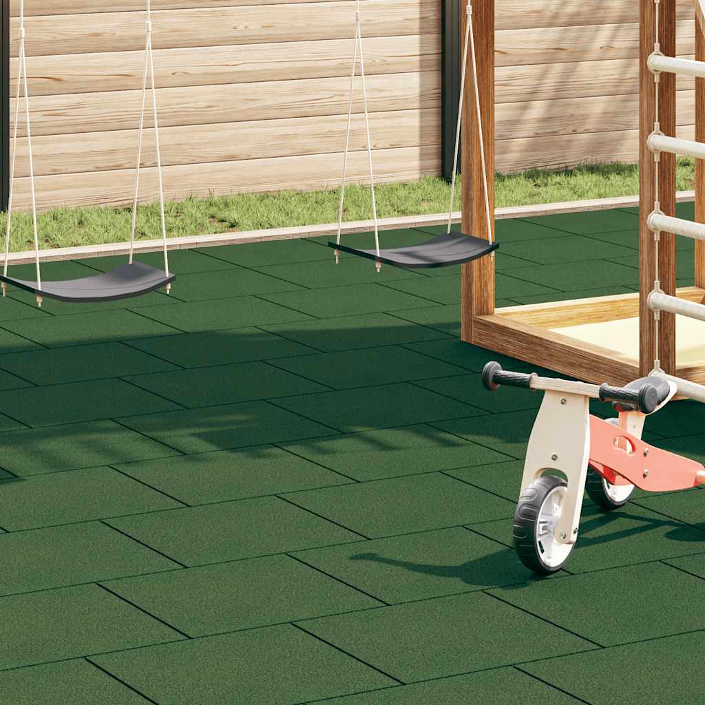 Piastrelle Anticaduta 6 pz in Gomma 50x50x3 cm Verde