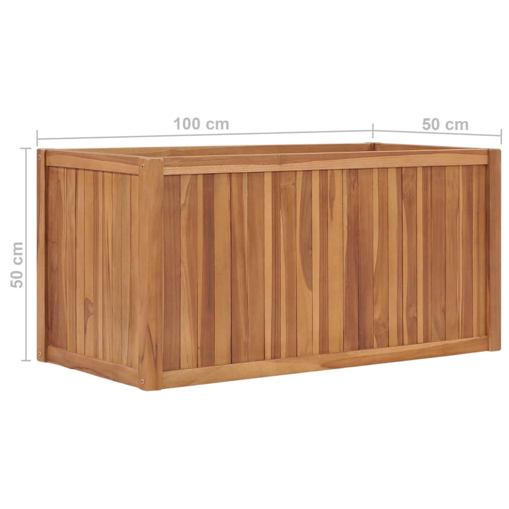 Letto Rialzato 100x50x50 cm in Legno Massello di Teak - homemem39
