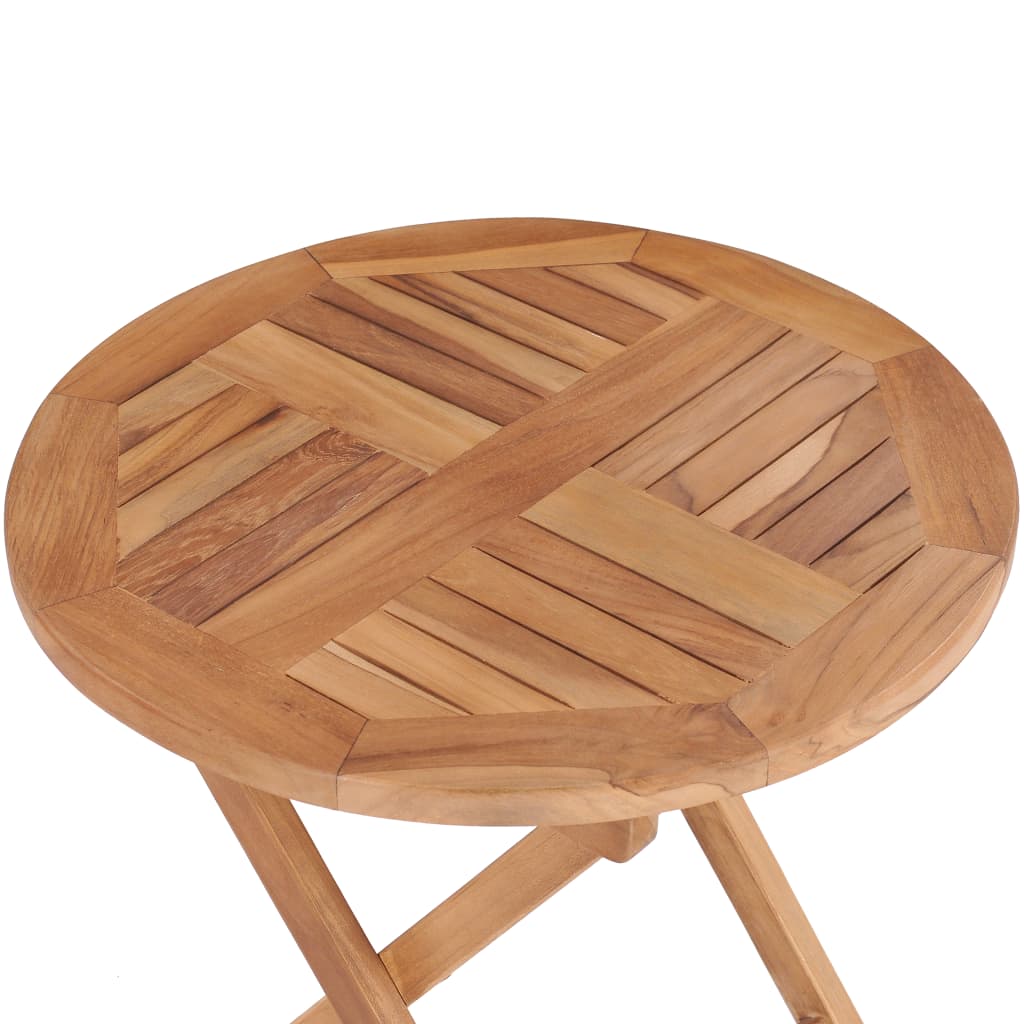 Tavolo da Giardino Pieghevole 45 cm in Legno Massello di Teak