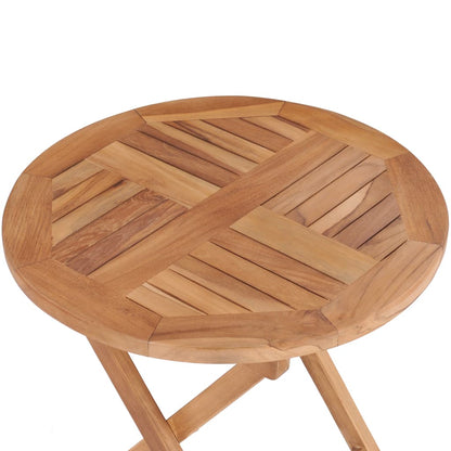 Tavolo da Giardino Pieghevole 45 cm in Legno Massello di Teak